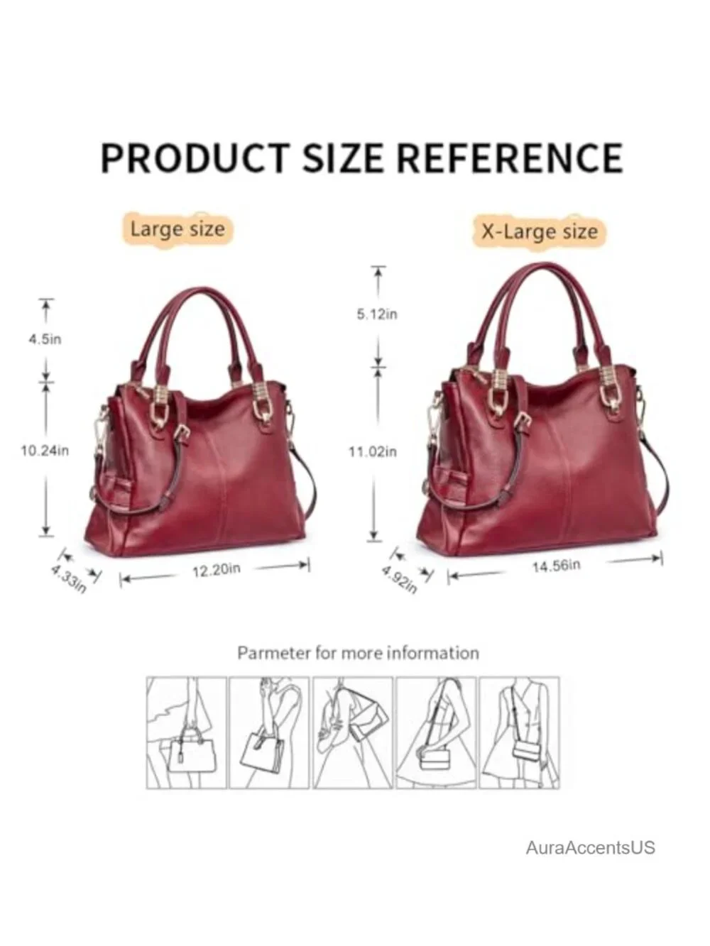 Top Grain Pebbled Cowhide Leather Satchel Tote Shoulder Bag Crossbody Purse